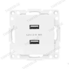 მექანიზმი როზეტი EKF Stockholm  USB 2  2.1А თეთრი