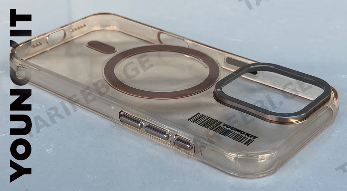 iPhone 16 Pro Non-Yellowing Clear Hard Case with MagSafe. Clear/Gold