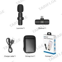 PULUZ Wireless Microphone 1x უსადენო სამკერდე მიკროფონი Type-C