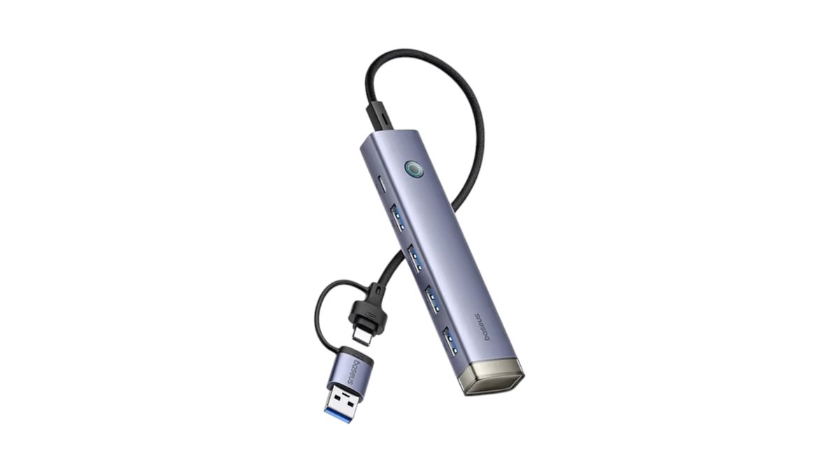 Baseus UltraJoy Series 4-Port HUB AIR Space Grey（USB-A&Type-C to USB 3.0*4+Type-C5V