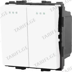 ჩამრთველი Socket Style 2 მექანიკური ორიანი 2G-2W თეთრი