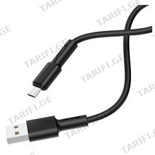 BOROFONE BX31 Soft silicone charging data cable for Micro Black