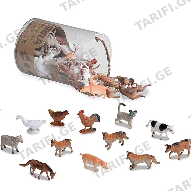 შინაური ცხოველების სათამაშო ნაკრები TERRA FARM ANIMAL TUBE (AN6001Z)
