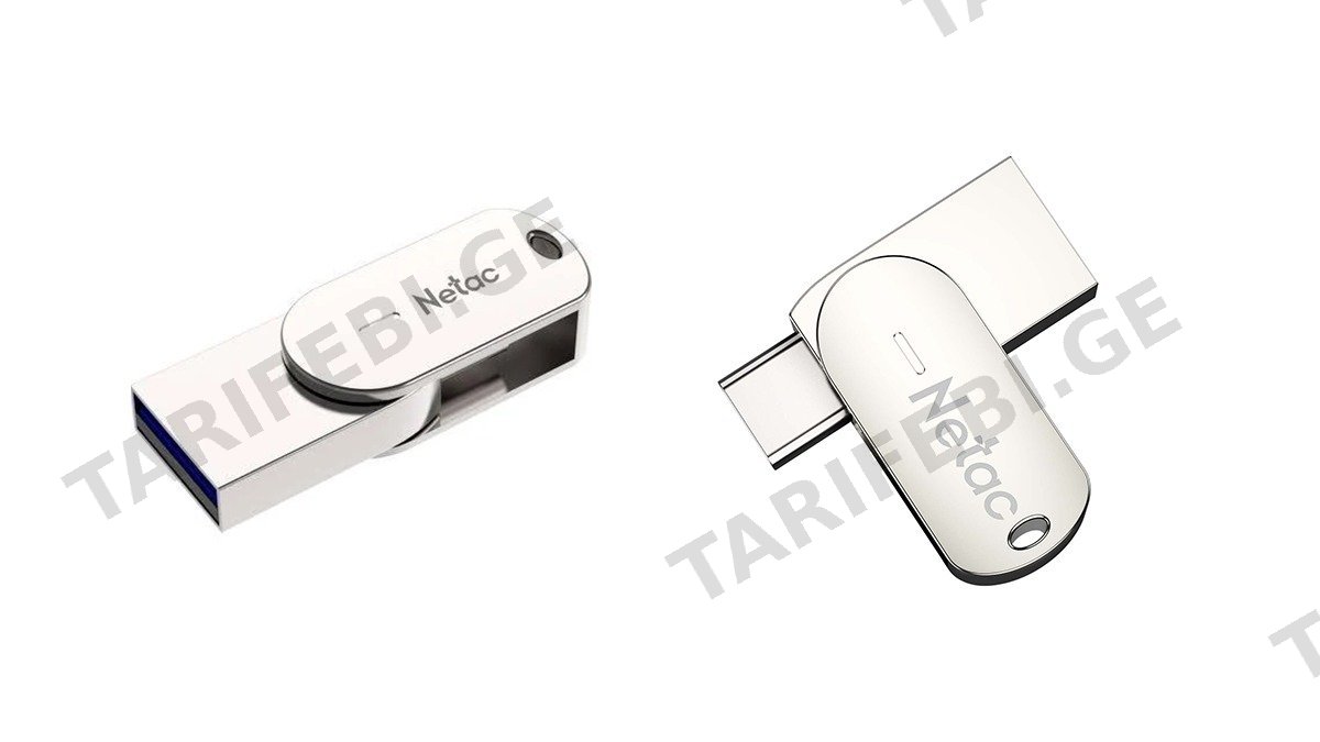 Netac U785C USB 3.0 64GB+Type-C Smartphone with OTG ფლეშ მეხსიერება (8907)