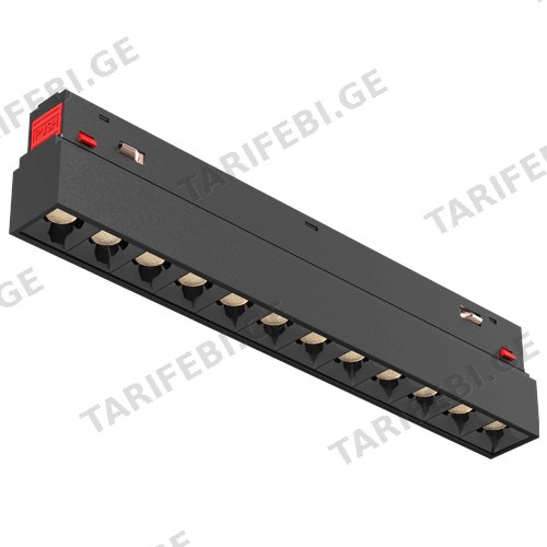 რელსის მაგნიტური სანათი LINUS LED 18W 4000K შავი Linear dot V2-3