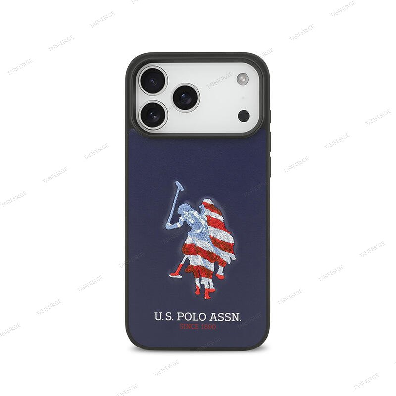 Uspa Hc Pu Smooth Embroidered Usa Flag Big Dh Iphone 17 Pro Max USHCP17XPUSV Navy