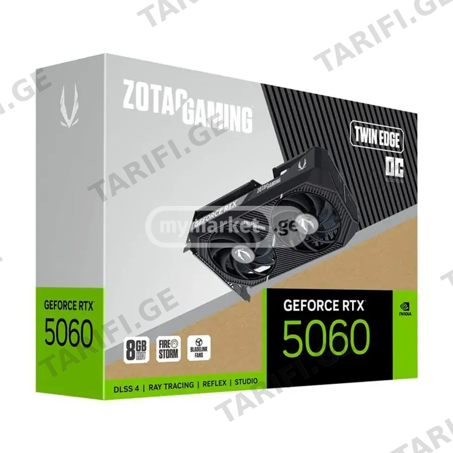 ♻ვიდეობარათი ZOTAC GeForce RTX 5060 8GB GDDR7 Twin Edge