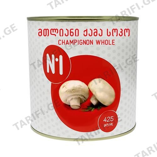 კონსერვი სოკო ქამა მთლიანი 425გრ N1