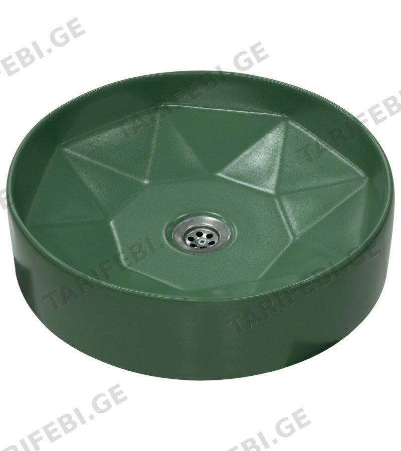 ხელსაბანი 42-სმ DIAMANTE #3042-128 ფერი : Matte Green მწ. LUCCO