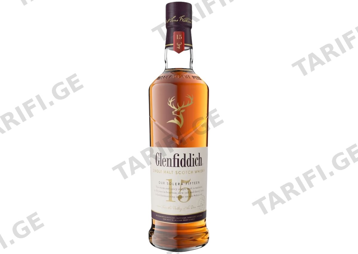 ერთალაოიანი შოტლანდიური ვისკი Glenfiddich, 15 წლიანი - 0.7L