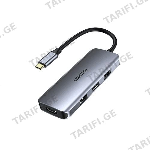 სადენები Choetech HUB-M19 7 in 1 USB-C to HDMI/Multiport Adapter