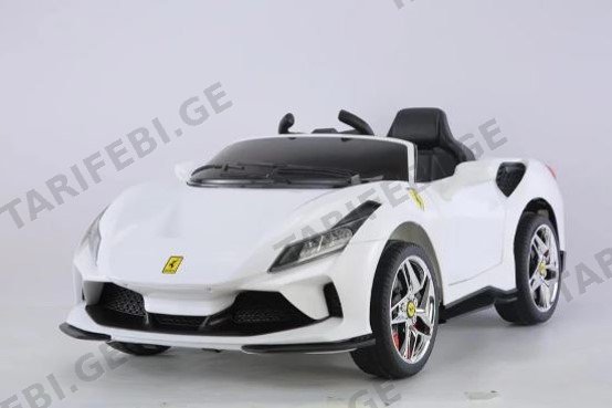 ელექტრო მანქანა F80-W Ferrari F80 2 ადგილიანი/კაუჩუკის საბურავებით/ტყავის სავარძლით
