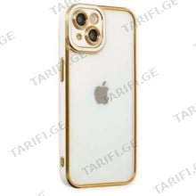 iPhone 14 Liva lense Case სილიკონის ქეისი - თეთრი