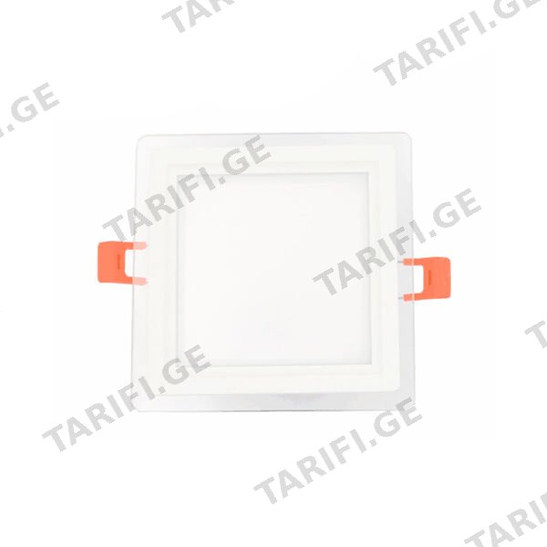 LED პანელური სანათი შუშის ოთხკუთხედი 9w 6500K