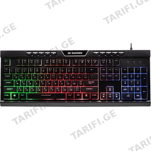 კლავიატურა 2E 2E-KG300UB Gaming KG300 Keyboard, LED, USB, Black