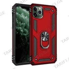 iPhone 11 Pro Max Sofia Ring Case სილიკონის ქეისი ბეჭდით - წითელი