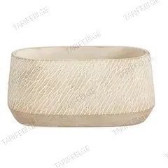 ქოთანი კერამიკული Camino pot oval taupe - l24,5xw14,5xh11,5cm