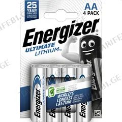 ელემენტი Energizer Ultimate Lithium AA ლითიუმის 4 ცალი
