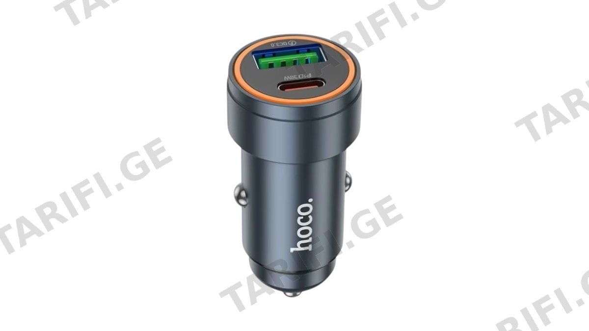 HOCO Z57A Aluminum Alloy PD30W+QC3.0 Phone Charger in Car