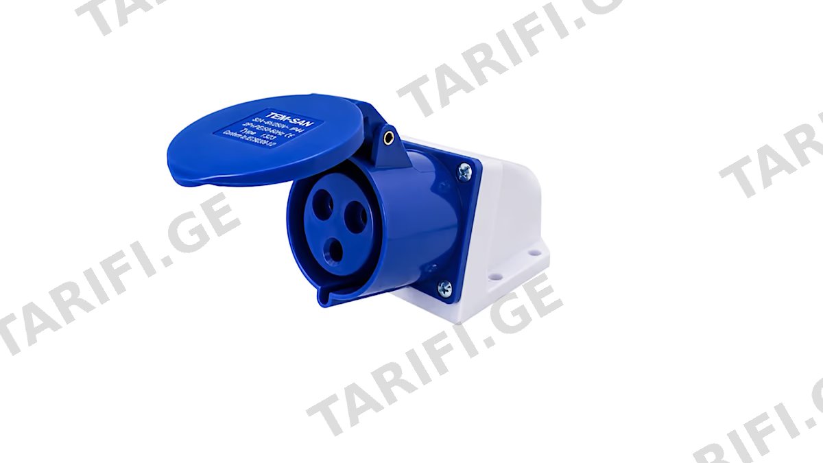 TEM-SAN Type 123 EV Charging Plug 32A Schuko to CEE კედლის სამაგრით (8756)