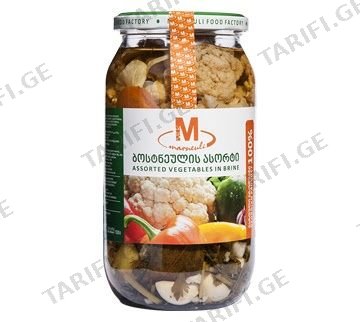 ბოსტნეულის ასორტი 1.0ლ შუშა