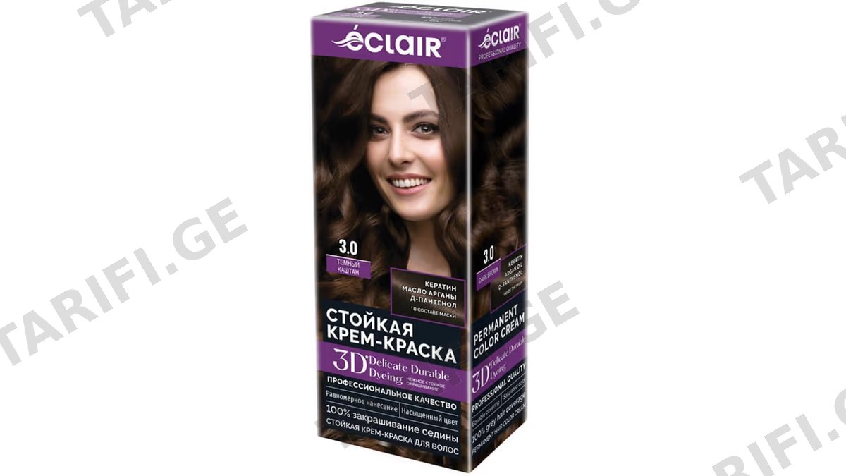 ეკლარი თ/ს 3D 2629/8492 მუქი წაბლისფერი N3.0 *