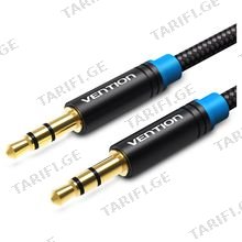 VENTION P350AC300-B-M Cotton Braided 3.5mm Male to Male Audio Cable 3M Black Metal Type