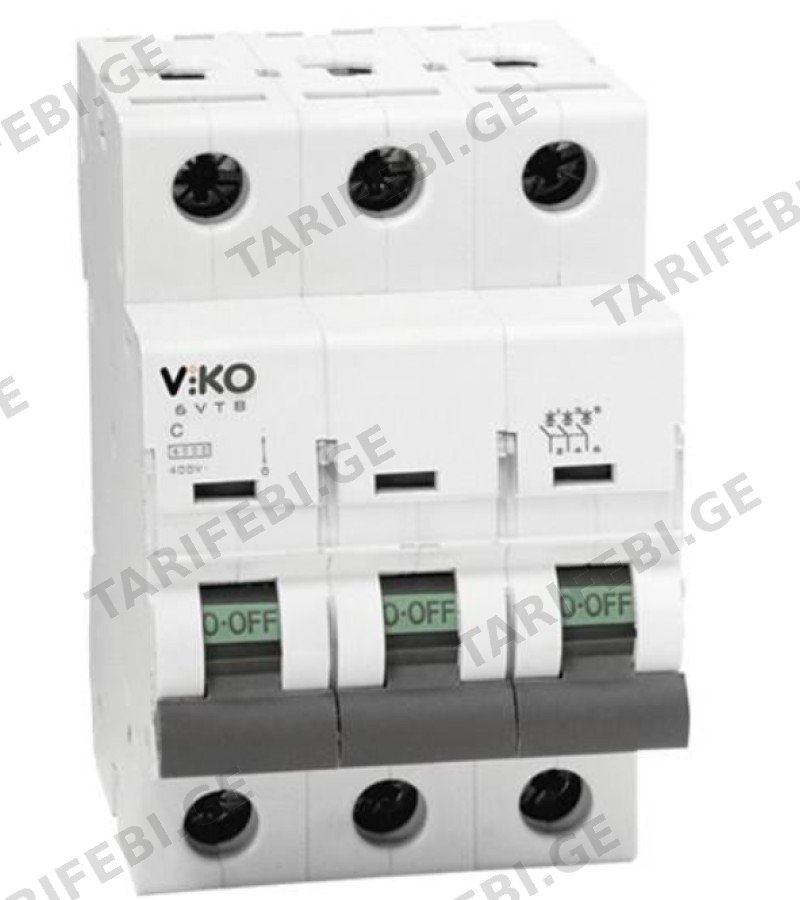 ელექტრო დამცველი 3*63A C 4.5 kA 6VTB-3C63 VIKO
