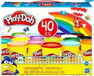 Hasbro- Play Doh - 40 ცალიანი პლასტელინის შეფუთვა - E9413