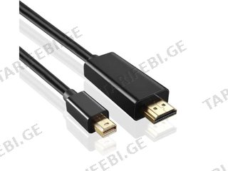 Black HDMI-Mini DP Cable, 2m
