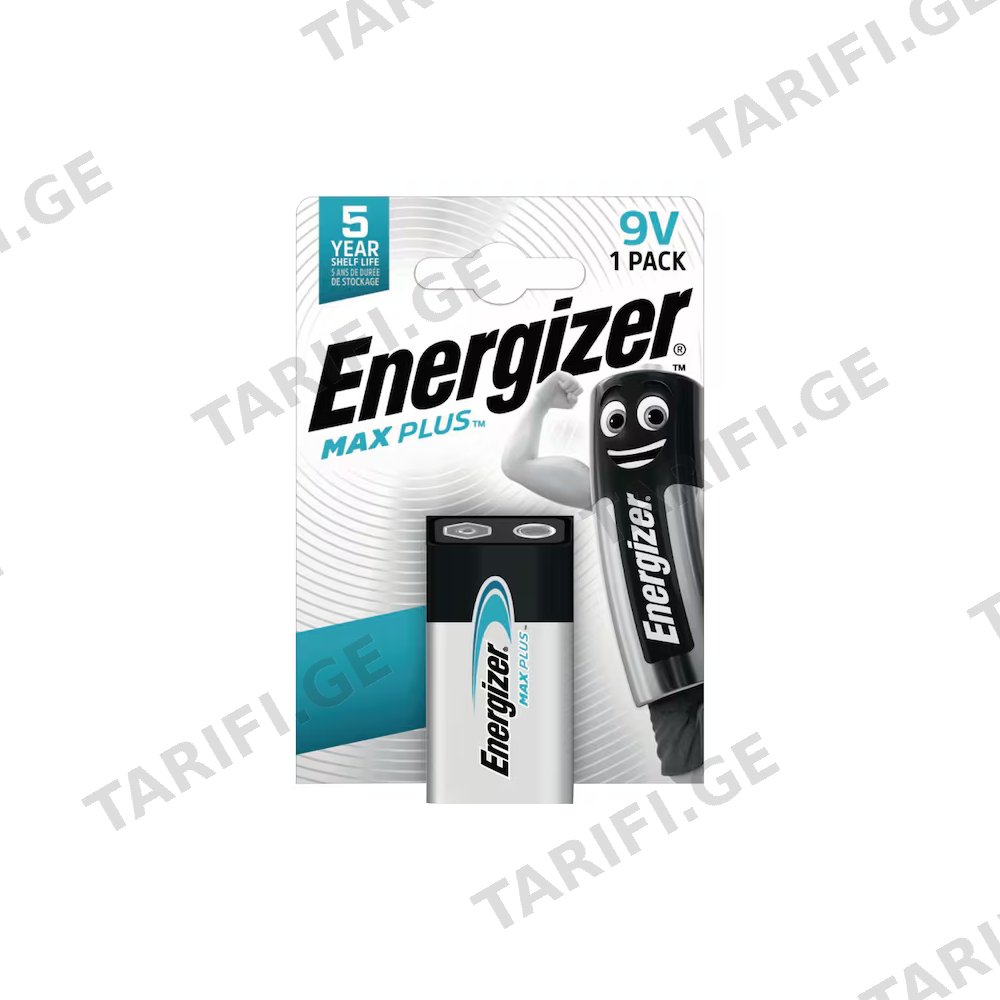 ელემენტი Energizer Max Plus 9V ტუტე 1 ცალი