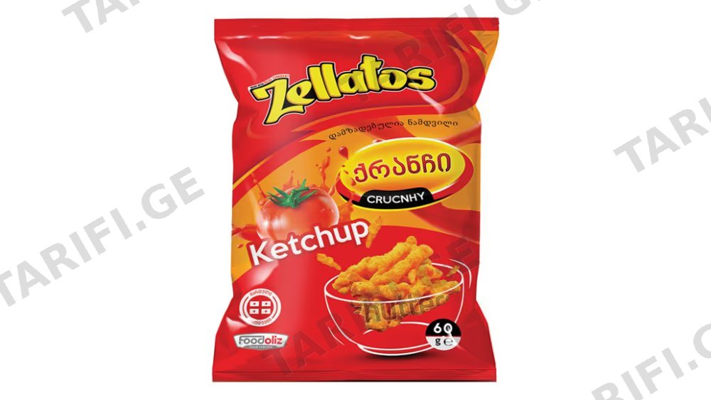 Zellatos ჩიფსი ქრანჩი კეტჩუპით 60გრ