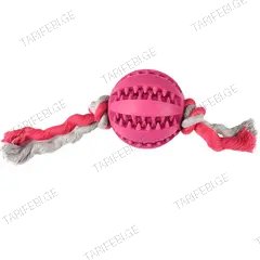 ძაღლის სათამაშო Flamingo BALL WITH ROPE 7სმ