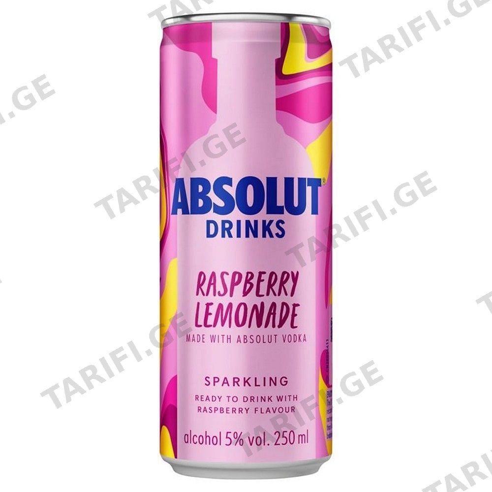 Absolut არაყი Con Limonada De Frambuesa 5% Lata 250 მლ