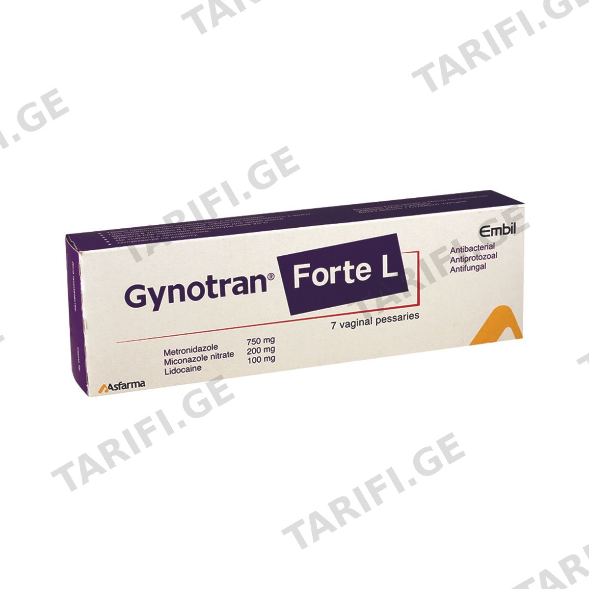 Gynotran - გინოტრანი ფორტე L 7 ვაგინალური სანთელი