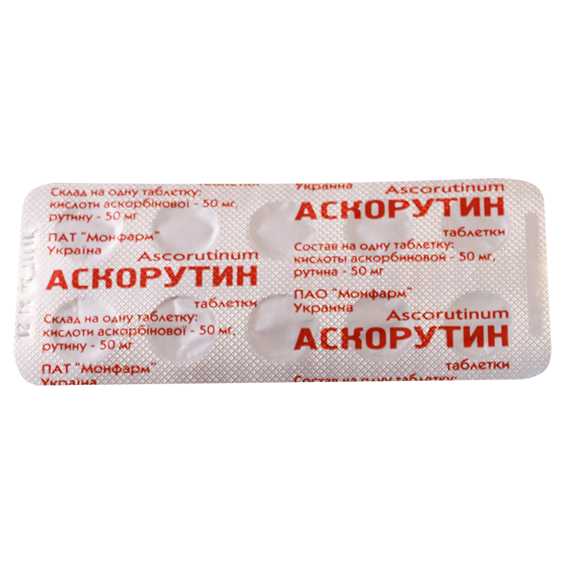 ასკორუტინი 50მგ/50მგ#10ტ