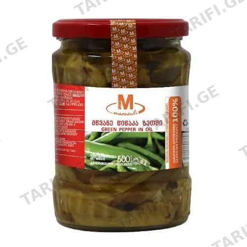 M- მწვანე წიწაკა ზეთში (500გრ)