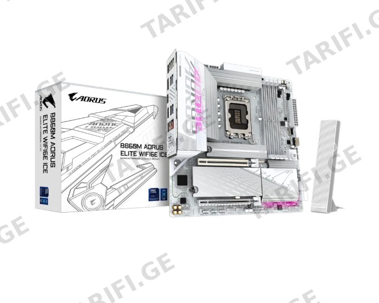 დედა დაფა Gigabyte B860M AORUS ELITE WIFI6E ICE 1.0 4DDR5 LGA1851 – 9MB86MLI6-00-G10