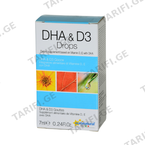 DHA+დ3 /დეჰა/ წვეთები ორალური 600სე 7მლ ფლაკონი #1