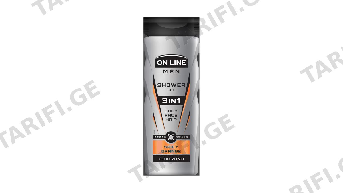 ონ ლაინ მამაკაცის შხაპის გელი 1216 3/1-ში Spicy Orange 400მლ *