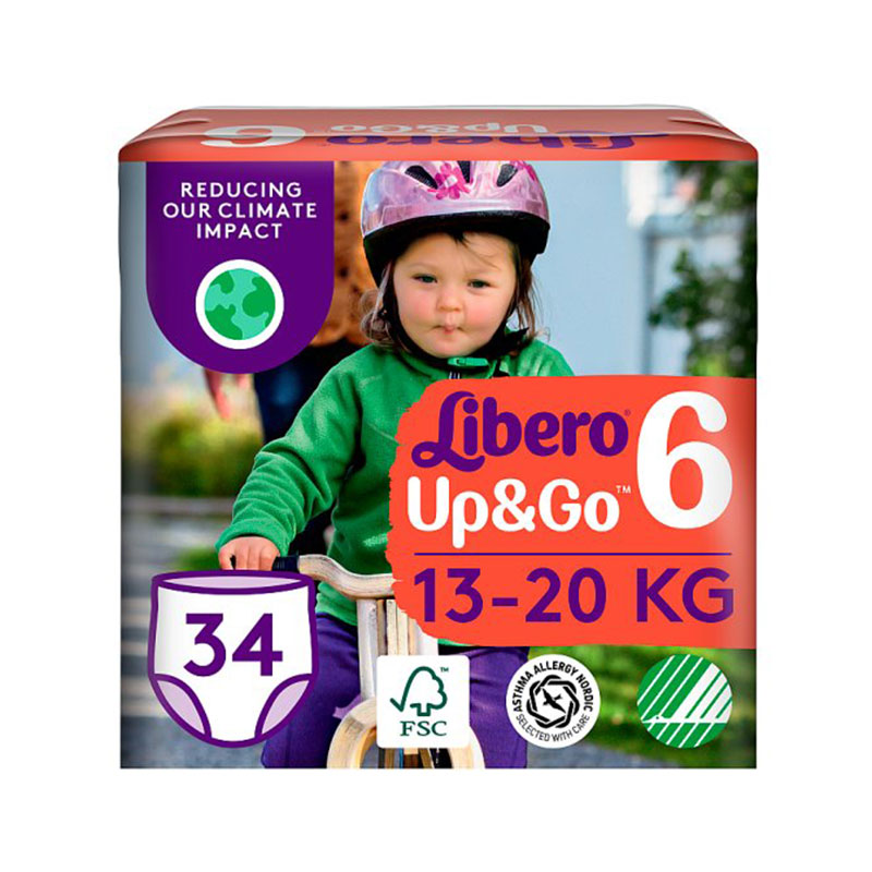 ლიბერო აფ&amp;გოუ ბავშვის ტრუსები 6 ზომა 13-20 კგ 34ც