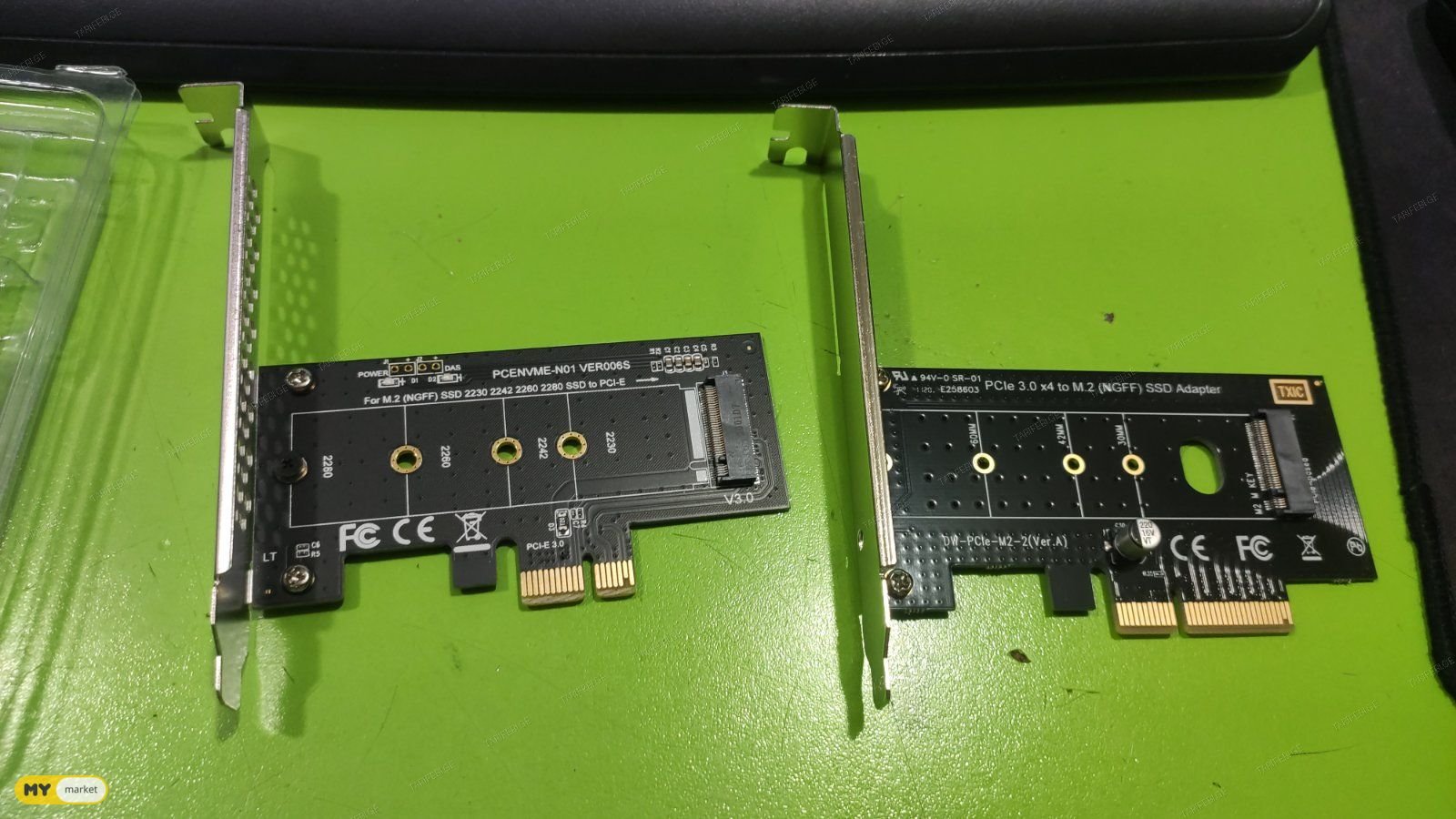 PCI-E X1 and და X4 to NVME და and NGFF M.2 Adapter