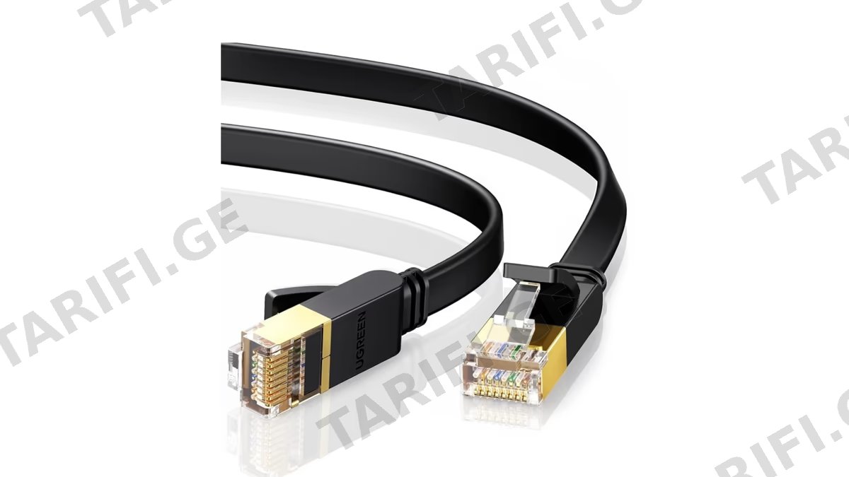 ქსელის კაბელი UGREEN NW106 (11263), CAT7 Patch Cord LAN Cable, 5m, Black