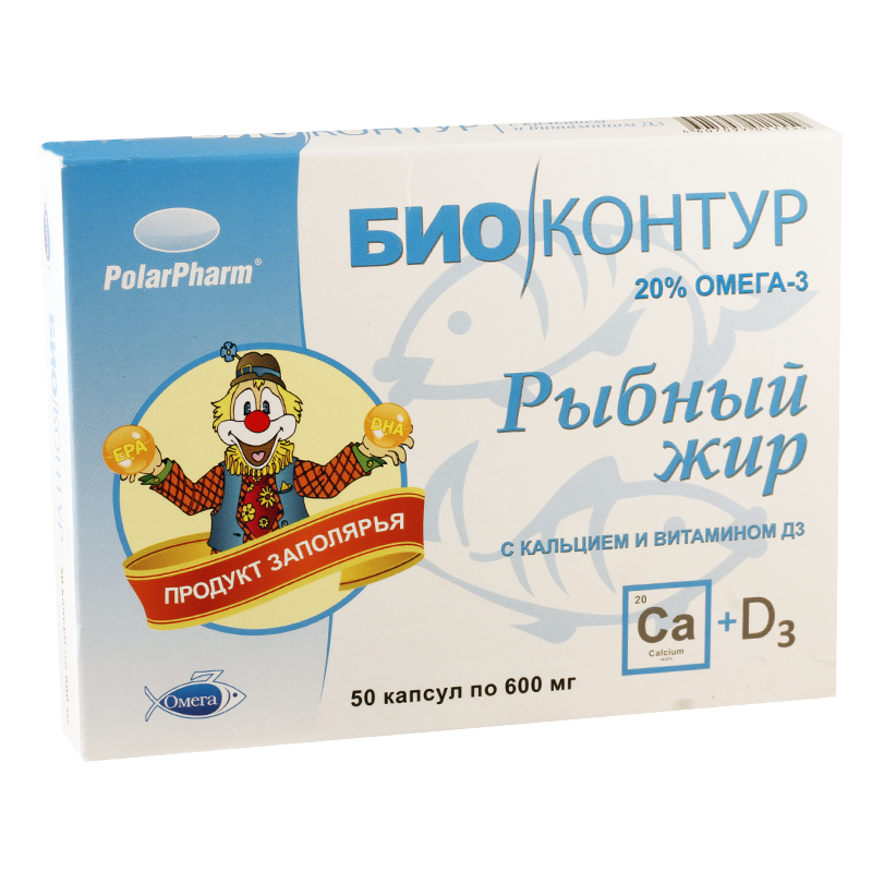 თევზის ქონი Ca,ვიტD3 600მგ#50კ