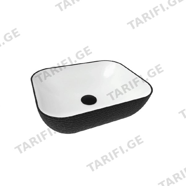 დასადგამი ნიჟარა WASHBASIN 51 სმ MATTE BLACK-WHITE (FALG05101FD0BWSZ0-K, YLLSS0TPW6CC) BIEN