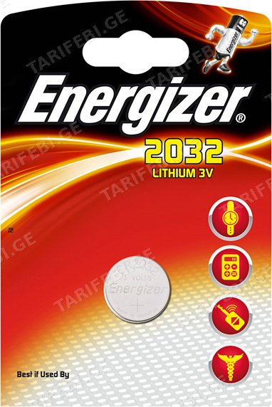 ელემენტი Energizer CR2032 3V Lithium 1 ც