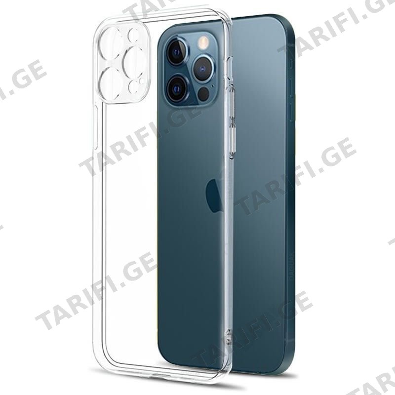 Iphone 12 Pro Სილიკონის Გამჭვირვალე Ქეისი (transparent Silicone Case)