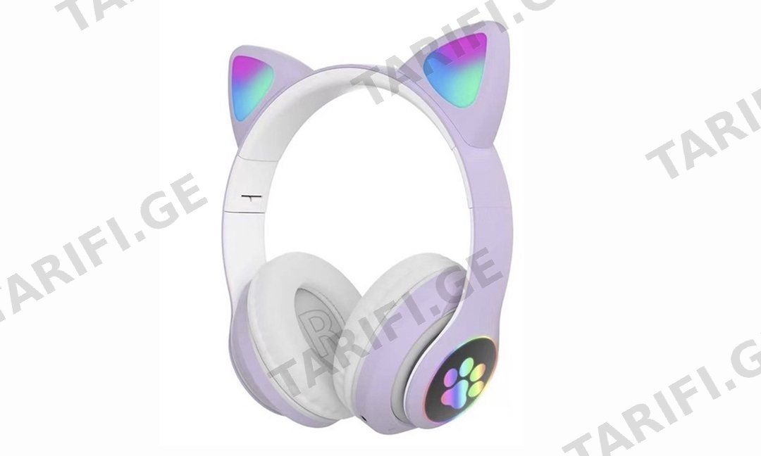 ყურსასმენი Cat Ear STN-28 Wireless Bluetooth Headphones (ღია იისფერი)