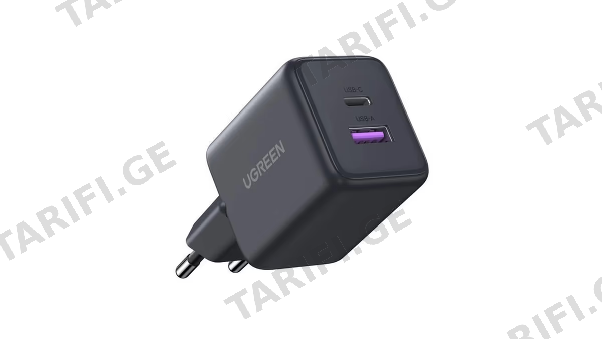 მობილურის დამტენი UGREEN X516 (65014), 30W, Type-C, USB, GaN Fast Charger, Black