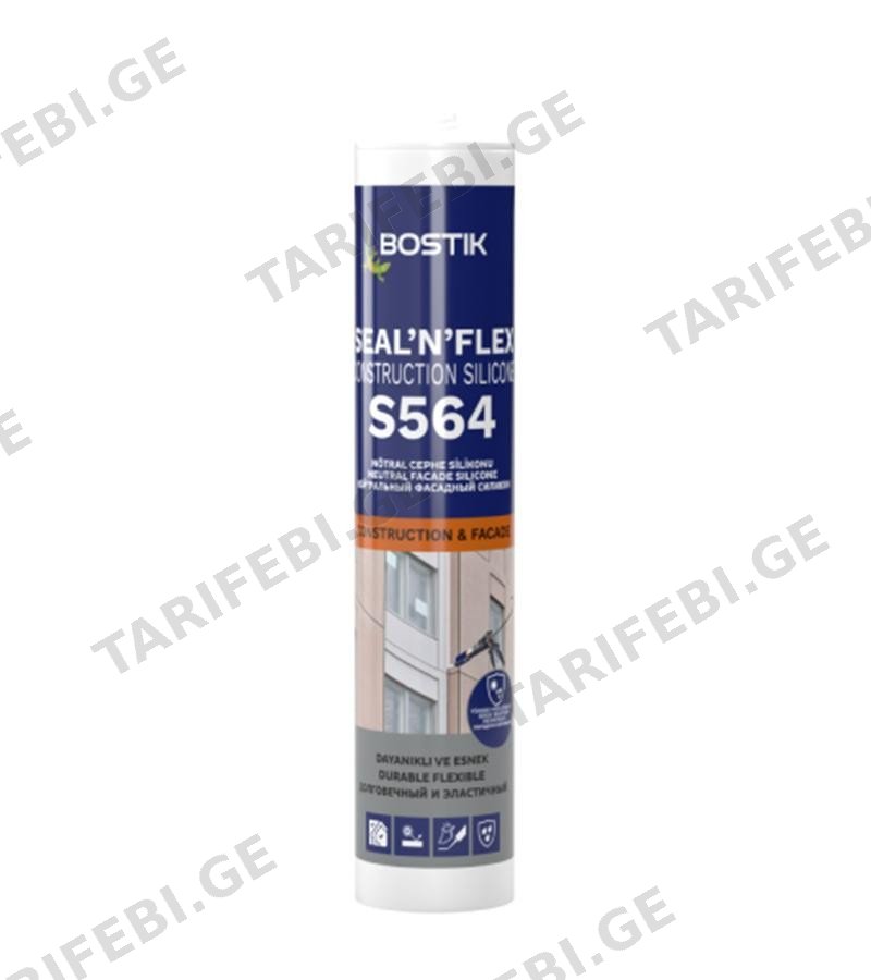 სილიკონი ფასადისთვის S564 Construction RAL1013 600 მლ BOSTIK